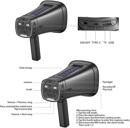 Solar-Powered Megaphone Speaker