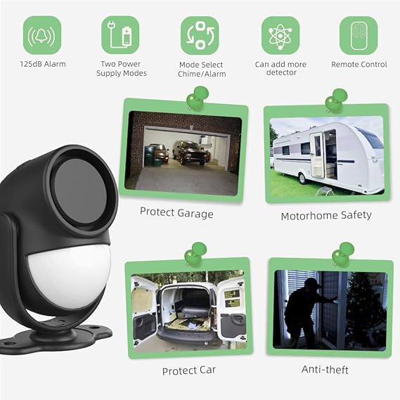 Wireless Motion Sensor Alarm with Siren