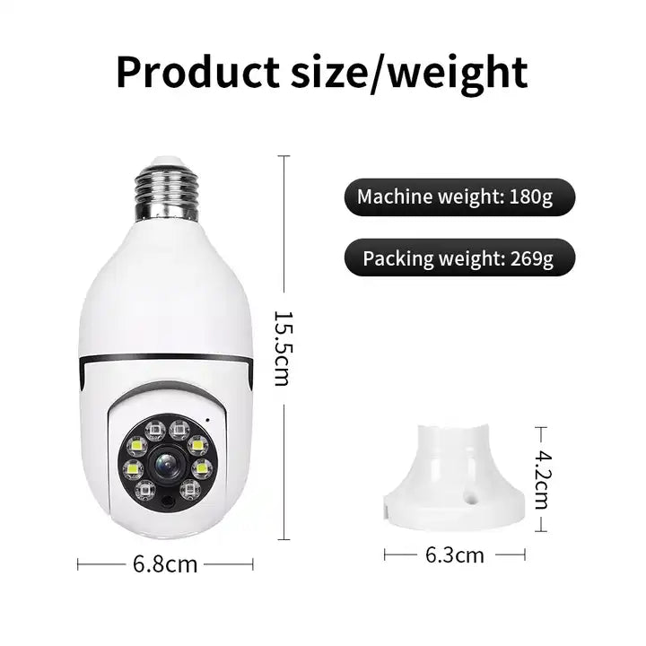 Wireless Wifi Bulb Security Camera