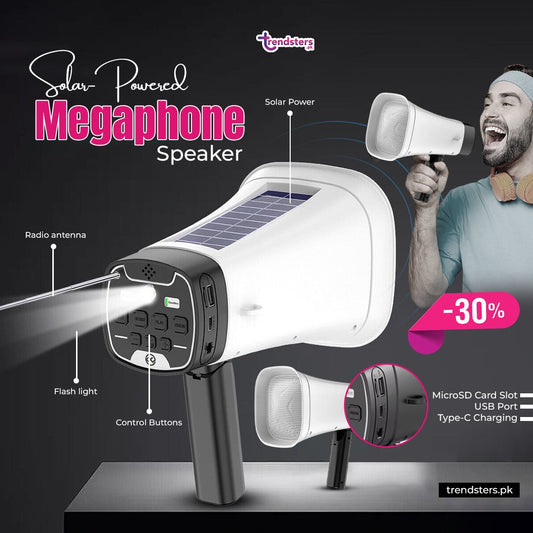 Solar-Powered Megaphone Speaker