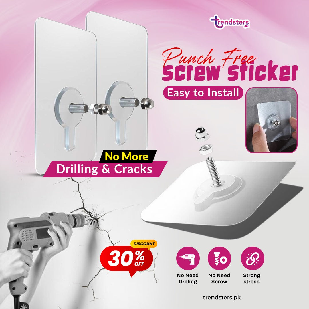 Punch Free Screw Stickers