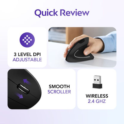 Ergonomic Wireless Vertical Mouse