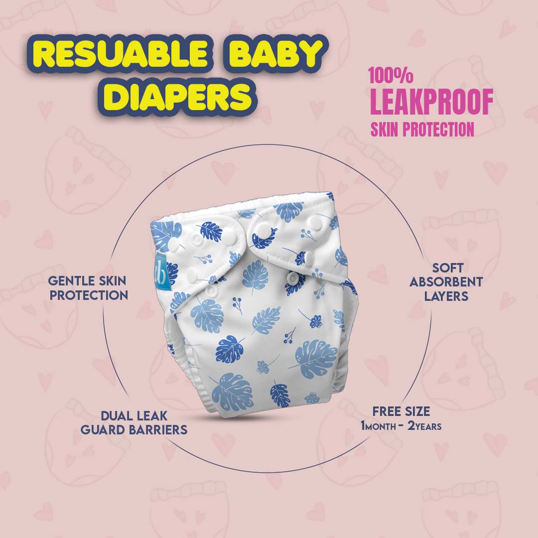 Kids' Free Size Reusable  Diaper + Insert (0-36 months)